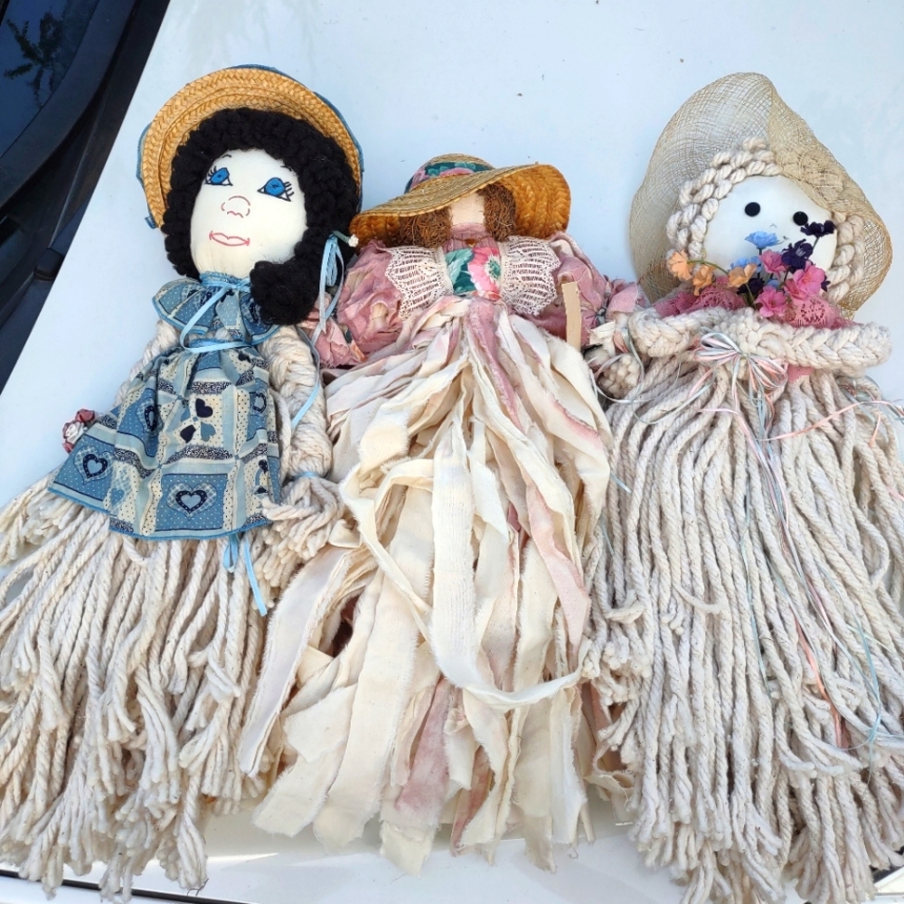 Vintage Mop dolls set of 3